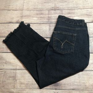 Just My Size Cropped Frayed Hem Jeans